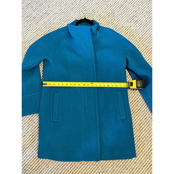 Women’s J. Crew Teal Wool Blend Coat Size 10 - Picture 8 of 8